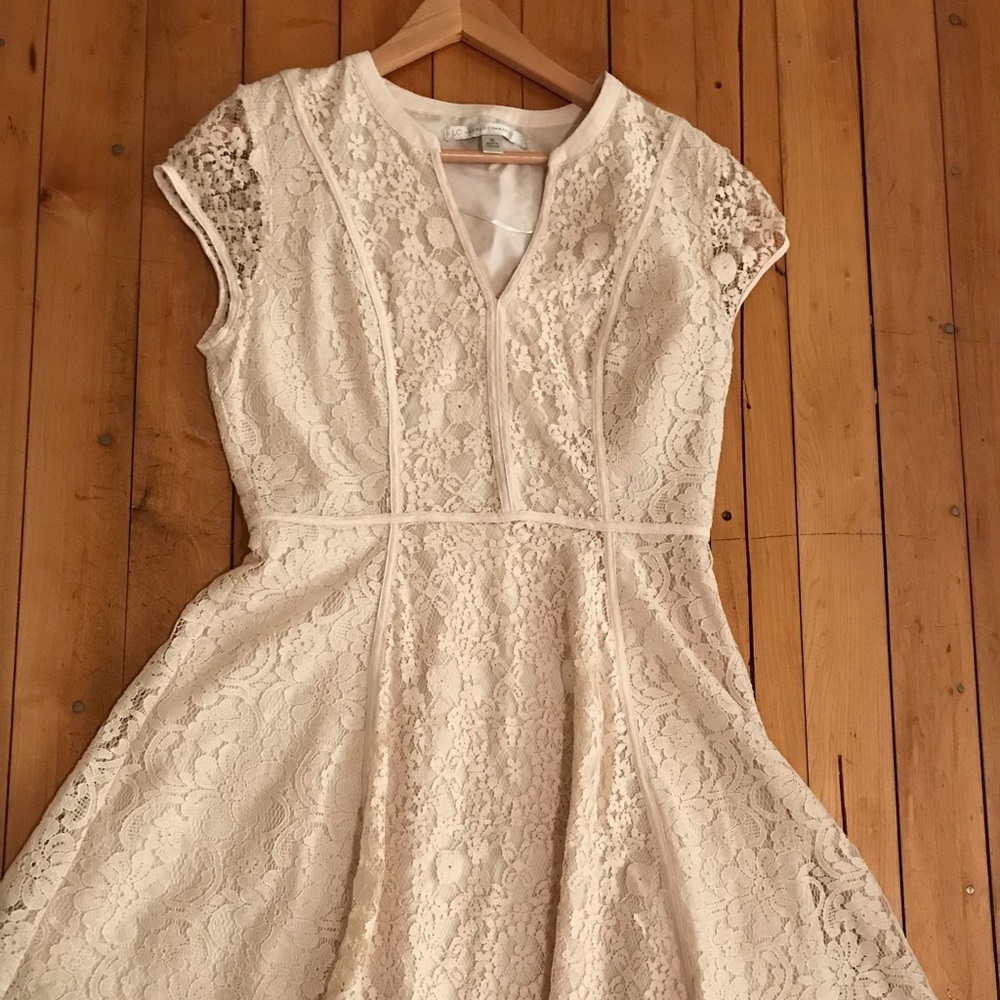 Lauren Conrad ivory lace dress, size 10, new